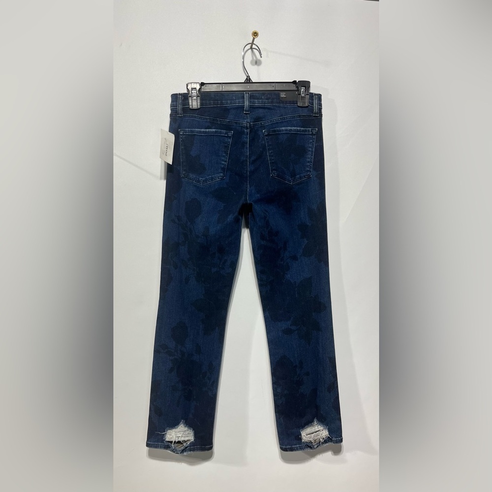 J Brand Selena Dark Blue Floral Women's Cropped Jeans Size 28 Inseam 26” NWT - Picture 3 of 9